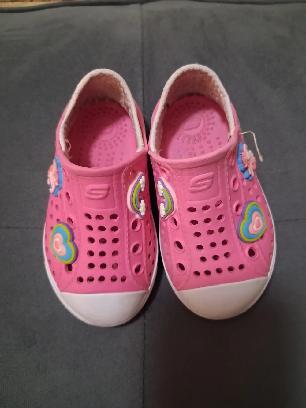 Kids White Sandals and Pink Slip-On Shoes Set